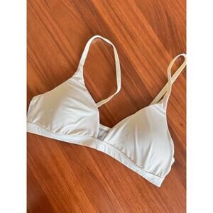 PEPPER Bralette Size M White Mesh Adjustable Straps Minimalist Lightweight